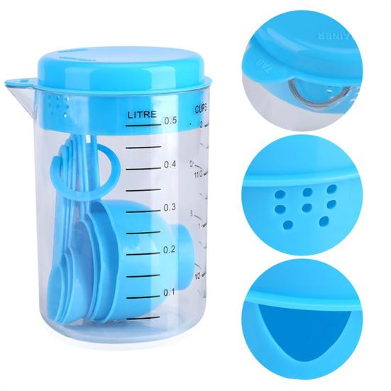 7 pezzi/set misurini in plastica, tazza graduata, strumento per la cottura della cucina, aiuto per lo chef