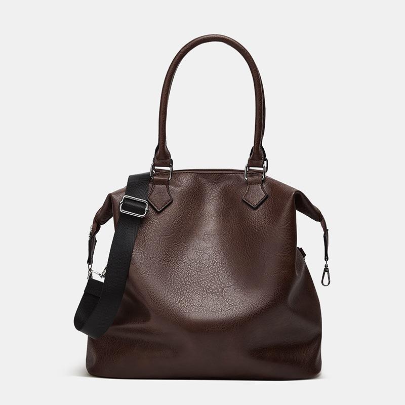 Commuter New Women's Handbag Large Capacity Shoulder Messenger Bag Fashionable Oily Leather Tote Bag Textured Soft Leather