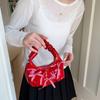 PU-Leder Plissierte Schultertasche Koreanische Damenhandtaschen Koreanische Schleifenbandtaschen Mädchen