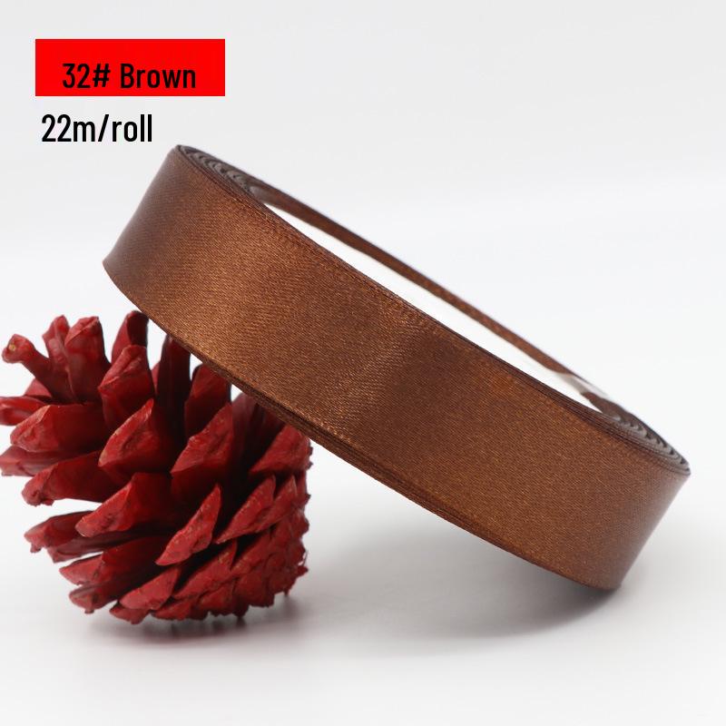 2.5cm Polyester Woven Ribbon for Flower Gift Packaging, Wedding Cakes, and Decorations in Silk Colors