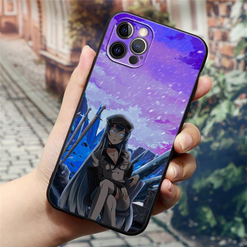 Custodia per telefono Akame Ga Kill Anime per iPhone 14 13 12 11 Pro Max 8 7 SE XR XS Plus Custodia morbida in silicone nera Fundas Coques Shell Capa