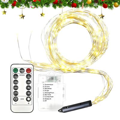 Luzes de Fio para Árvore de Natal Empilhadas em Cascata Luzes Piscantes Fio de Luzes LED de Natal Piscante Com Controle Remoto