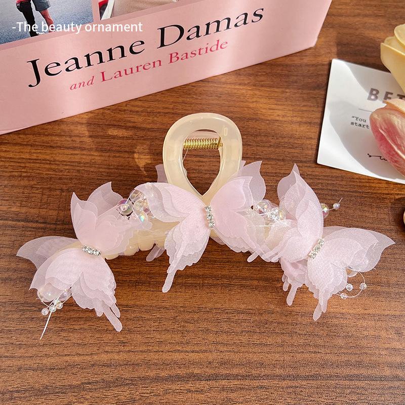 Large French Temperament Butterfly Claw Clip for Women and Girls