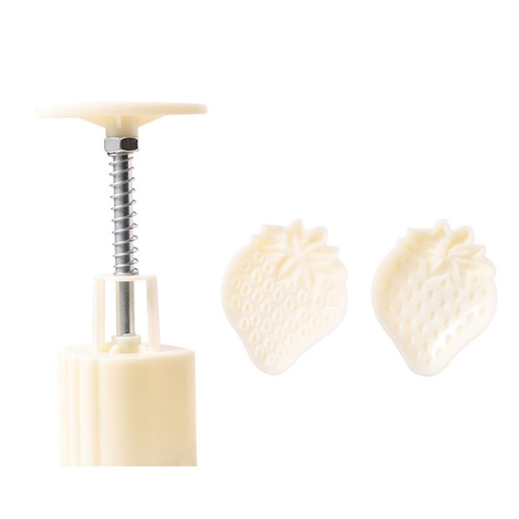 Durable Mooncake Mold Strawberry Shaped Mung Bean Cake Molds Plastic Material Mooncake Tools for Kitchen DIY Baking