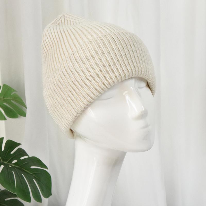 Unisex Winter Hats With Custom Logo Knitted Beanie Hat Narrow Cuff Warm Australia Wool Striped Dome Hat in Stock