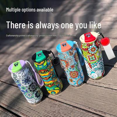 Ethnic Style Large Capacity Thermos Travel Mug for Men & Women – High-appeal Design Keeps Beverages Warm