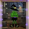 Happy Halloween Welcome Sign Witch Legs Hat Hanging Wooden Wall Decor Rustic Front Door Hanger for Porch Wall Indoor Outdoor Decor