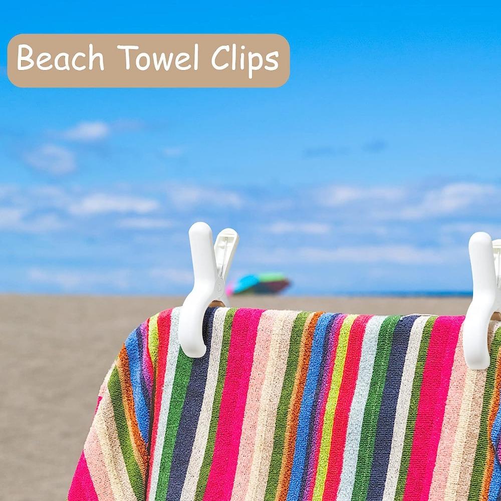 2/4pcs Beach Towel Clips Quilt Drying Clamp Heavy Duty Beach Chair Clips Laundry Clip To Keep Towel Clothes Blankets To Dry