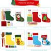 Christmas Bag Craft Kit 4 Kits Christmas Sock Shape Bag Craft Kits Kids Sewing Kit DIY Candy Gift