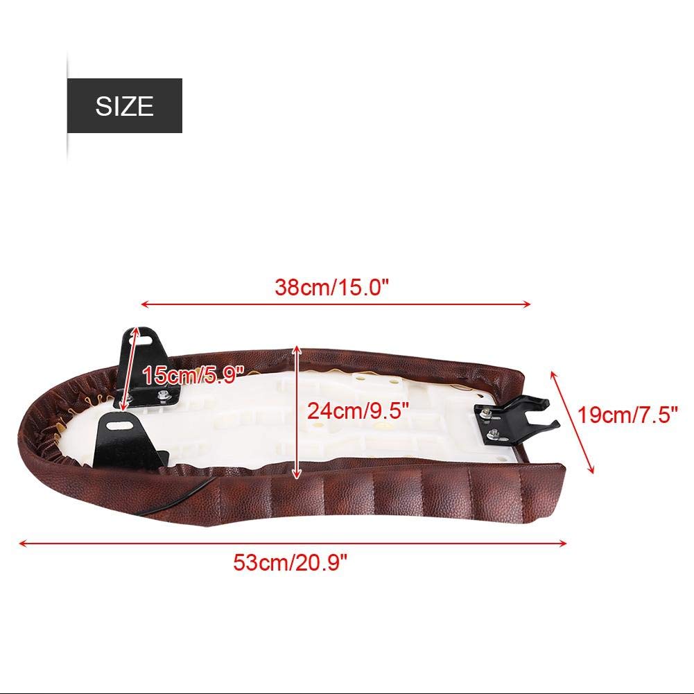 Qiilu Motorcycle Custom Seat Single Seat PU Leather Waterproof with Mounting Hardware for Honda (C)
