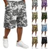 Mens Casual Drawstring Shorts Loose Fit Camouflage Print Elastic Waistband with Multiple Pockets for Outdoor Activities