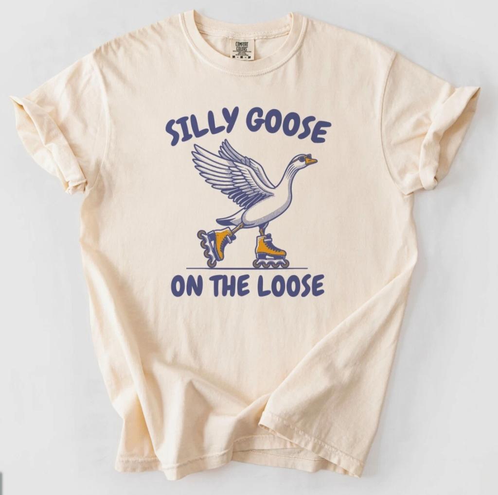 Silly Goose On The Loose,Comfort Colors® Shirt,skate rollerblade meme tee,CE212