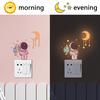 Glow In The Dark Astronaut Wall Stickers Kids Room Decor Luminous Planet Cartoon Cat Decals Rainbow Home Decor Switch Stickers
