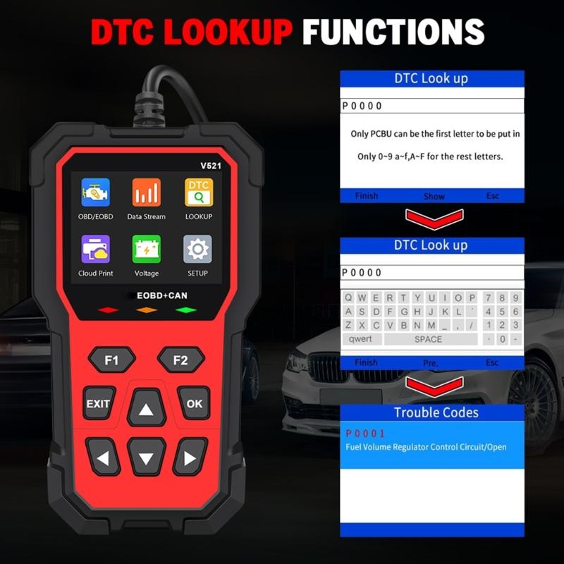 Multifunctional V521 OBD Car Diagnostic Scanner Tester Tool Suitable for Engine Fault Code Reading Quick Error Detection