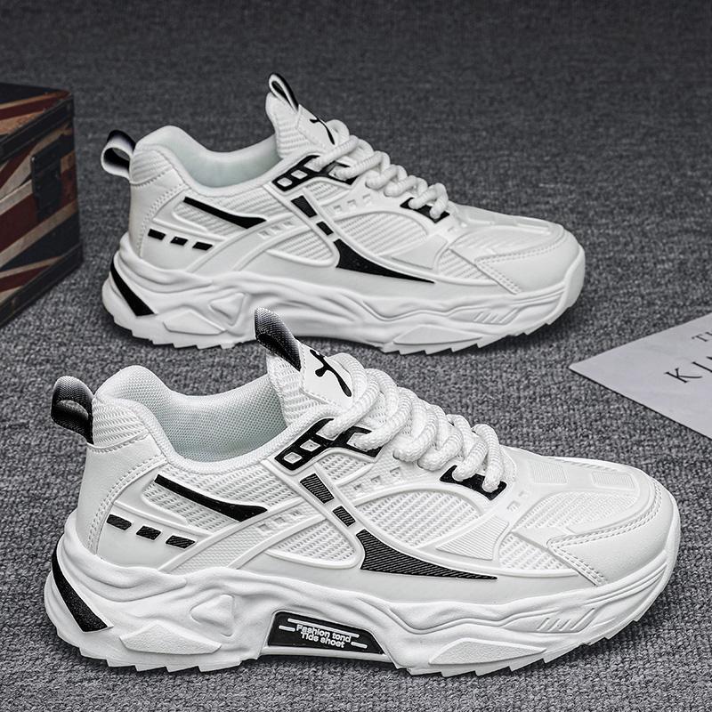 Nové venkovní módní odpružené běžecké boty pánské prodyšné síťované boty lehké všestranné sportovní boty