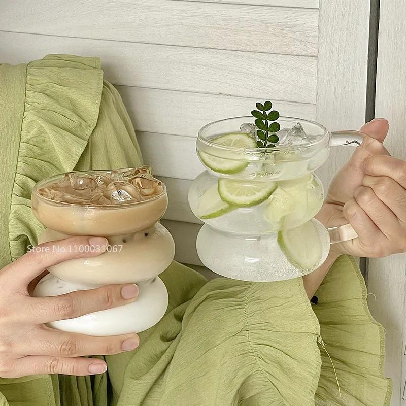 Gjennomsiktig Varmebestandig Glass Kaffekrus Glass Lattekopp Frokostkrus Melk Vann Cocktailglass Kopp Øldrikkeglass