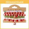 Christmas Elements Alloy Bracelet Bundle With Santa Bell Snowflake For Festive Wear