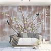 Photo Wallpaper Chinese Hand-painted Pink Flowers Murals Living Room TV Sofa Background Wall Painting 3D Decor Fresco