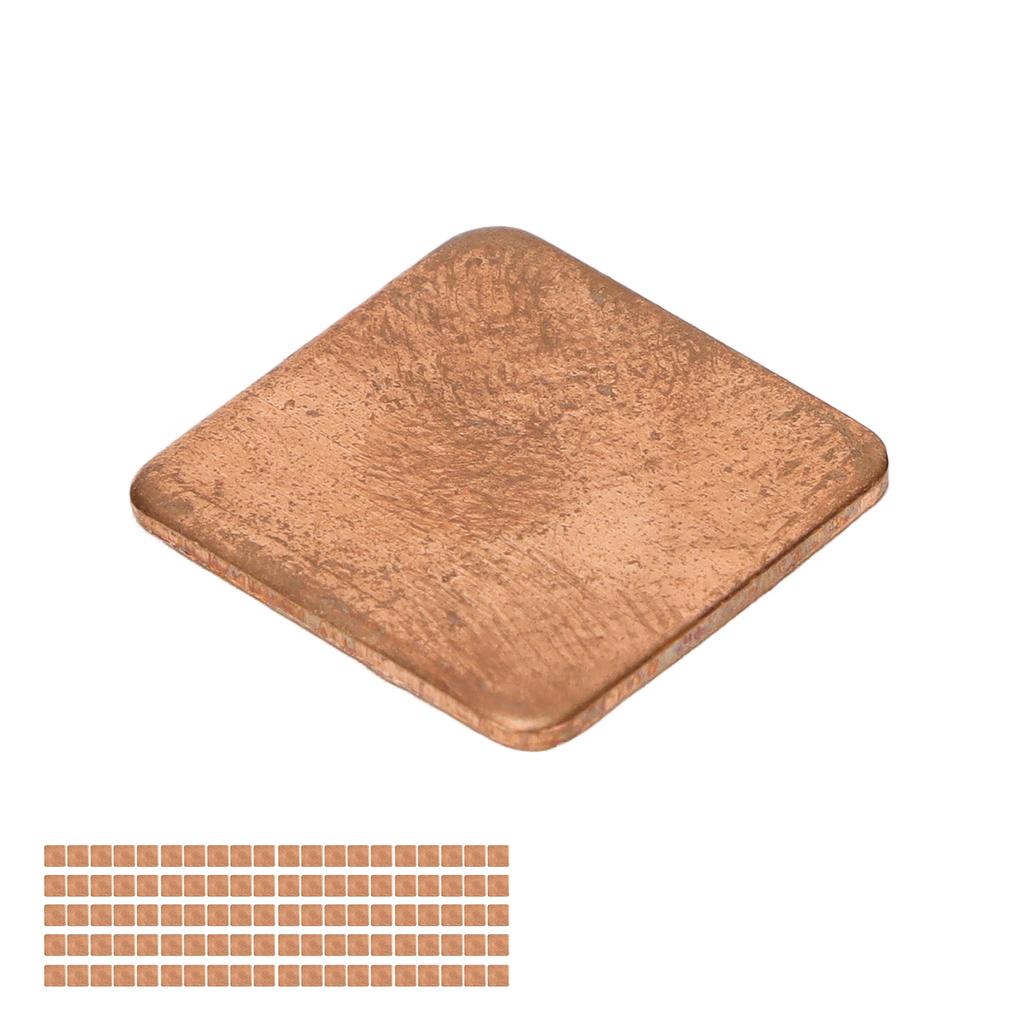 100pcs Copper Pad Shim Thermal Conductivity Burr Free Copper Shim Heatsink for Desktop Laptop CPU
