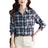 Plaid Shirt Women's Long-sleeved Spring Clothes New Literary and Retro Top Thickened Shirt