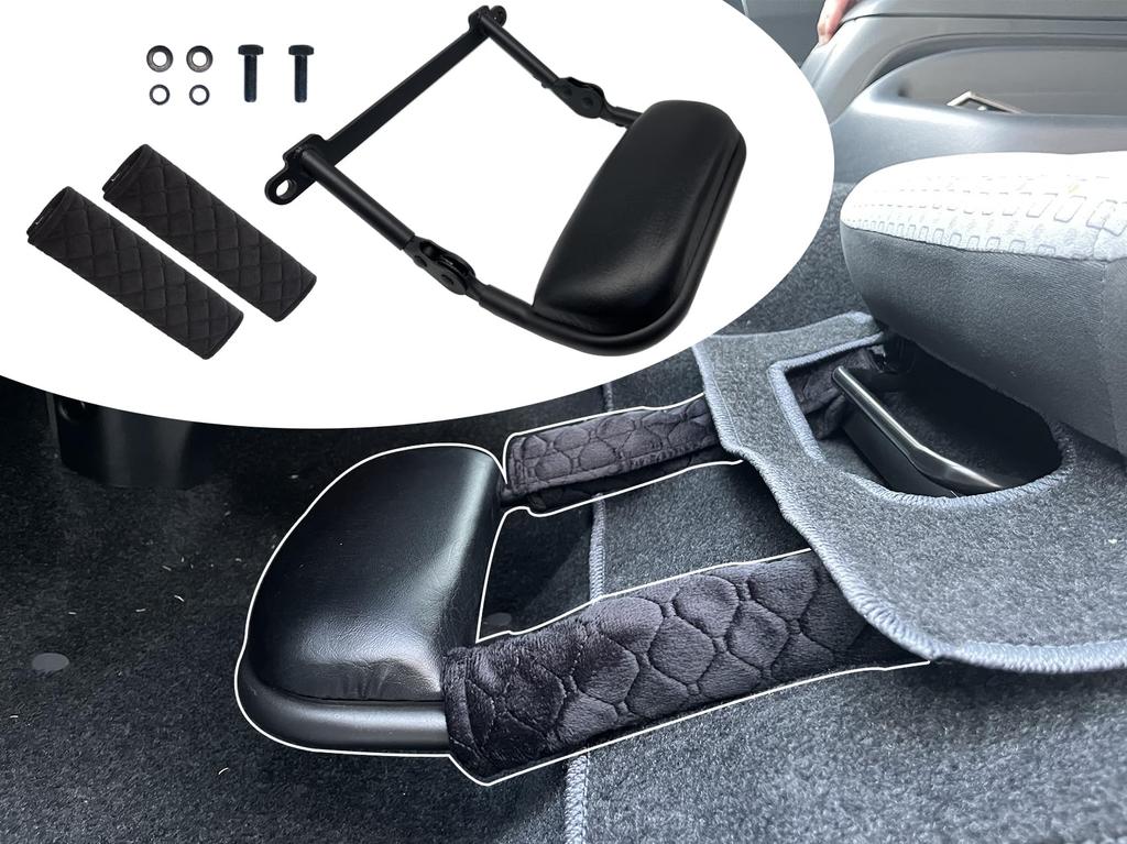 Foldable Footrest for Toyota Hiace 200 Series Passenger Seat with Leather Cushion and Cover (Models 1-8), Only, Roll-Up