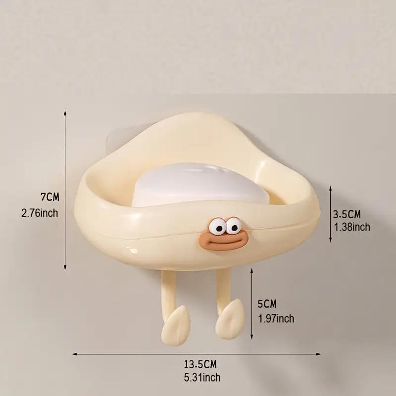 Cute Cloud Shape Wall Mounted Soap Dish Bathroom Organizer Storage Holder with Drainage for Shower Kitchen