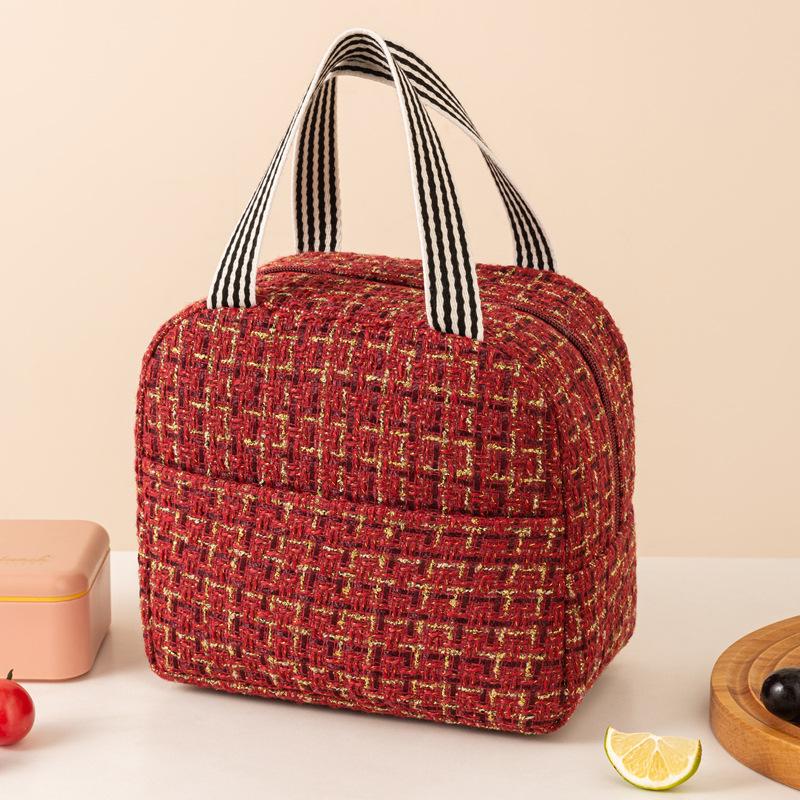 

Ins Fashion Tote Lunchbox Thermal Bag Women Men Bento Storage Insulated Lunch Bag Portable Cooler Picnic Insulation Bags Handbag червоний