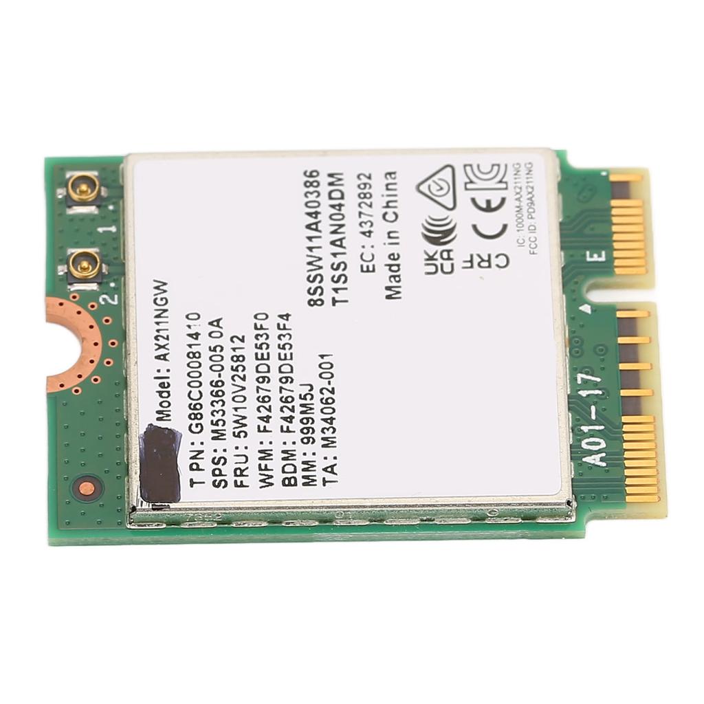 M.2 Network Card AX211NGW M.2 KEY E CNVio 2 Triple Frequency 802.11ac BT5.2 Wireless WiFi Adapter Card for Win 10