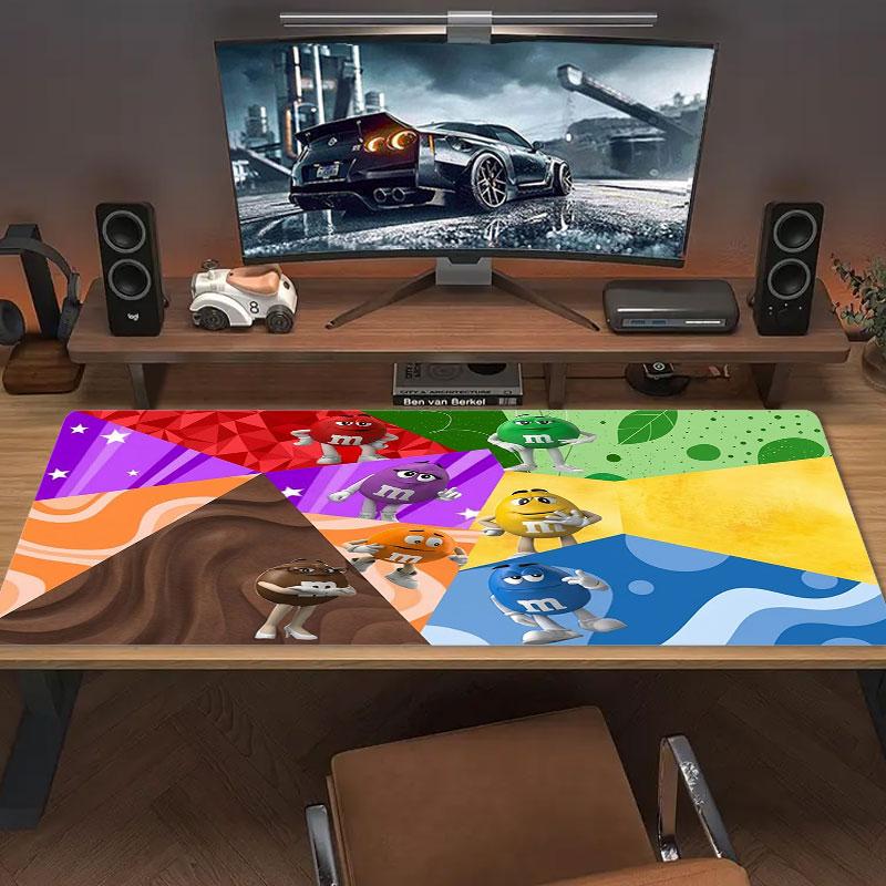 M&M's Large Size Mouse Pad Large Gaming Table Cushion Non-slip Laptop Tablet Big Mousepad XXL Mat Mini PC Playmat With Lock edge