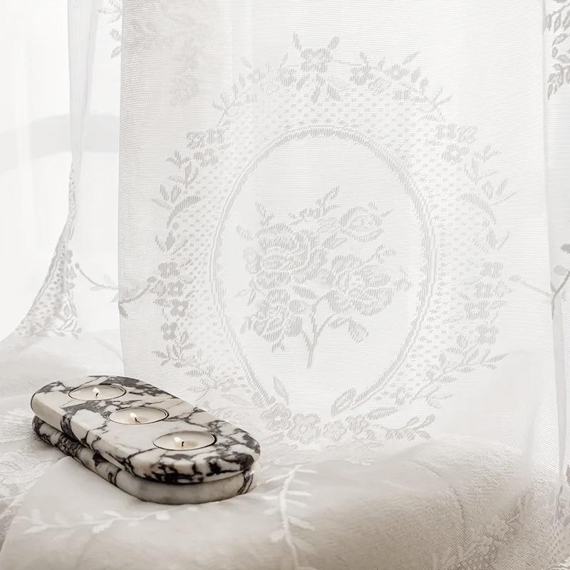 

Чорна В язана Мереживна Вишита Штора для Спальні та Вітальні 145x213cm білий