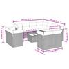 12-teiliges Gartensofa-Set mit Kissen, Beige, Poly-Rattan