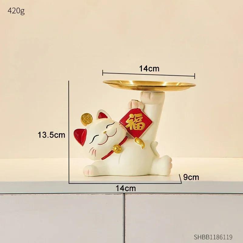 Creative Cat Storage Tray Figurine Modern Style Home Decor Desktop Ornaments Animal Sculpture Living Room Accessories Crafts