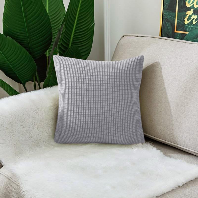 Waterproof Solid Color Jacquard Pillow Cover for Sofa Office Waist Cushion Cover Home Decorative Pillowcase Decoration 45x45