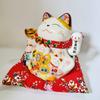 7,5 Zoll Keramik Winkende Katze Maneki Neko Ornament Feng Shui Dekoration Glückskatze Schaukel Glückskatze