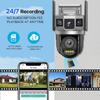LS VISION 12MP 6K Three Screens 4G IP Camera Wireless Outdoor WiFi Dual Lens HD PTZ Control PIR Human Detection Night Vision Security CCTV