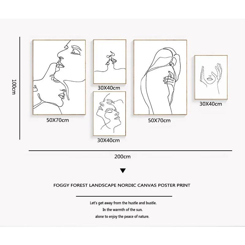 Abstract Minimalist Sexy Line Woman Wall Art Canvas Painting Nordic Posters And Prints Wall Pictures For Living Room Home Decor