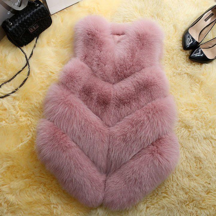Fur Vest Short Imitation Fox Fur Vest V-neck Slim Stitching Fur Vest Women's Clothing