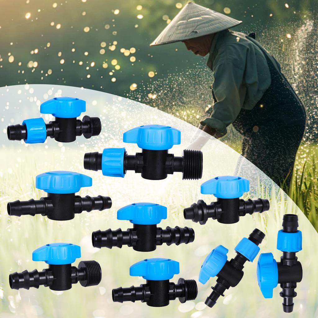 Drip Irrigation Barbed Bypass Valve Drip Line Shut Off Valve Drip System Water Diverting Valve For Agriculture Orchard Greenhous