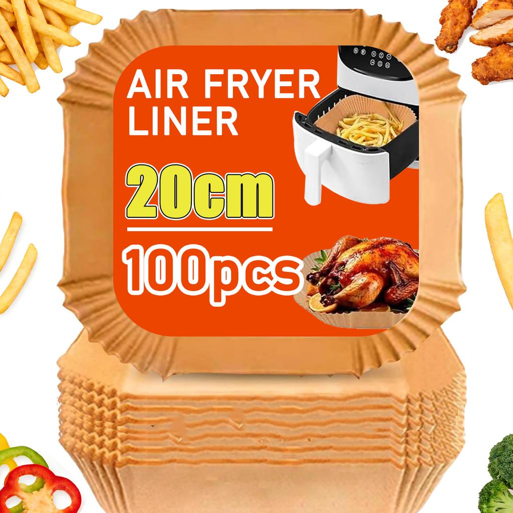 20/22/23cm Air Fryer Paper Liners Disposable Non-stick Oil-proof Baking Paper Liner for Oven Microwave Roasting Baking Accessori