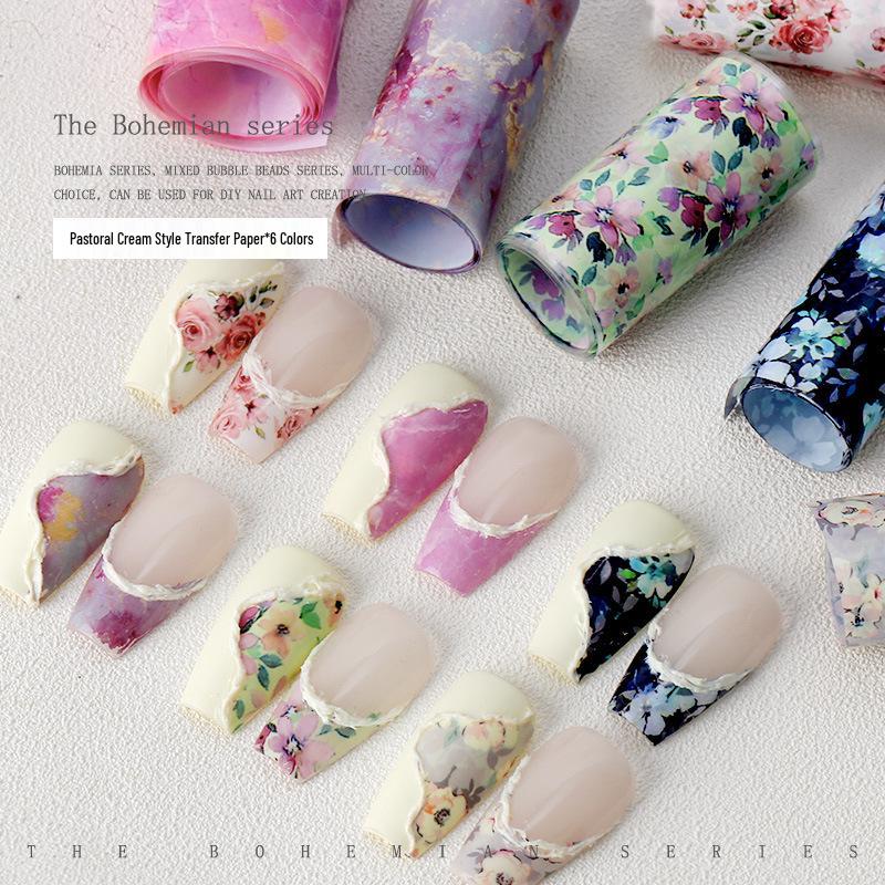 

Pastoral Starry Sky Nail Art Transfer Stickers - Rose & Star Design