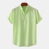 Summer Men's Stand-Up Collar Casual Short Sleeve Shirt Beach T-Shirt Men's Clothing