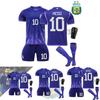 Three-star Champion 2223 Argentina Away Messi 10 Di Maria 11 Dybala 21 World Cup Football Jersey