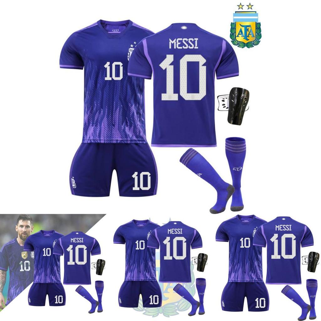 Three-star Champion 2223 Argentina Away Messi 10 Di Maria 11 Dybala 21 World Cup Football Jersey