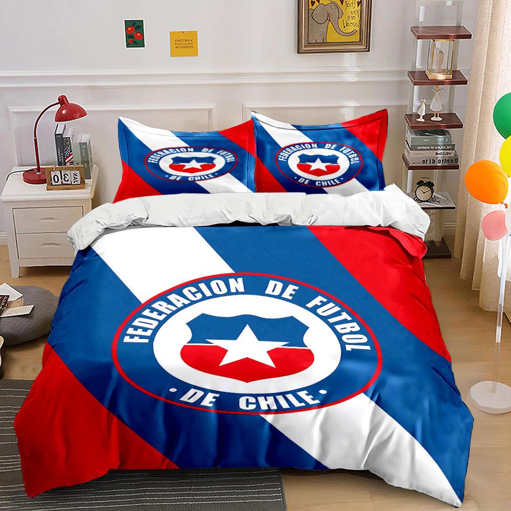 Chile Football Federation Bedding Bedding Duvet Cover Set Duvet Cover Pillowcases (1 * Duvet Cover 2 * Pillowcases, Without Duvet Insert)