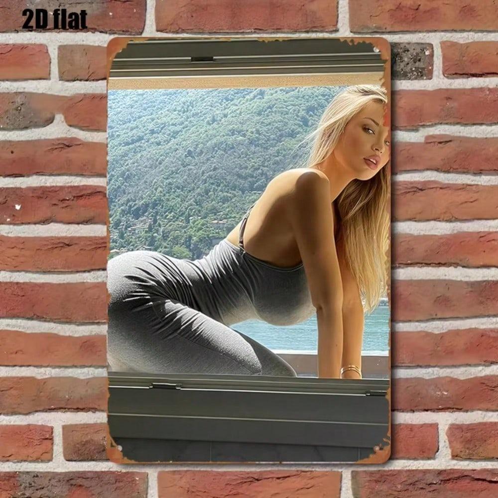 Sexy Woman Vintage Tin Sign 8x12 Inch Rustproof Metal Wall Art For Bedroom Bar Man Cave Garage Home Decor