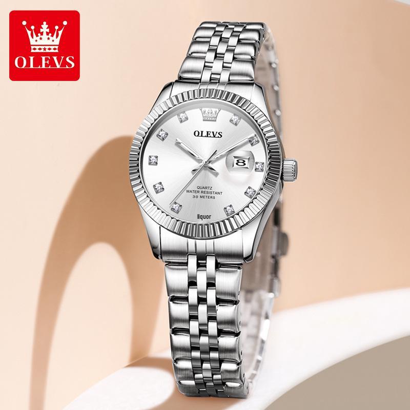 OLEVS Damen Rolex-inspirierte wasserdichte Quarzuhr - High Fashion nicht-leuchtende Armbanduhr