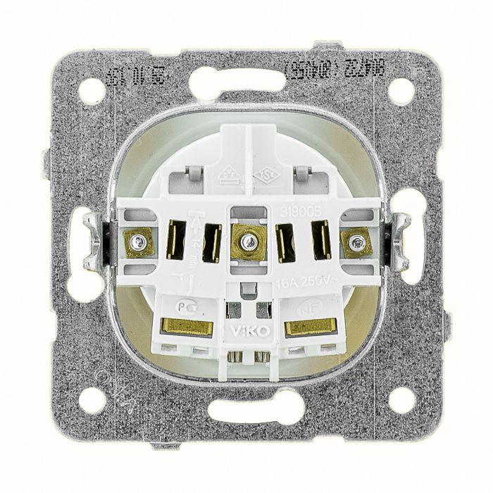 Prise 2P+T blanc - (Méca+touche) gamme Karre Novella