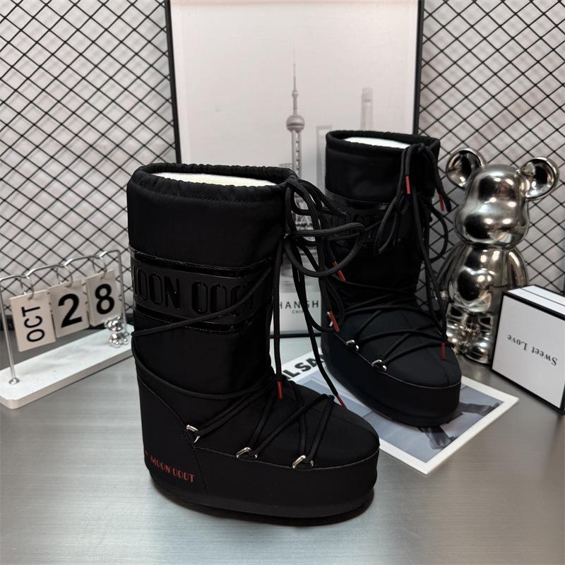 Waterproof version of Gypsy Moon Snow Boots Women's, winter medium-high lace-up non-slip warm ski shoes