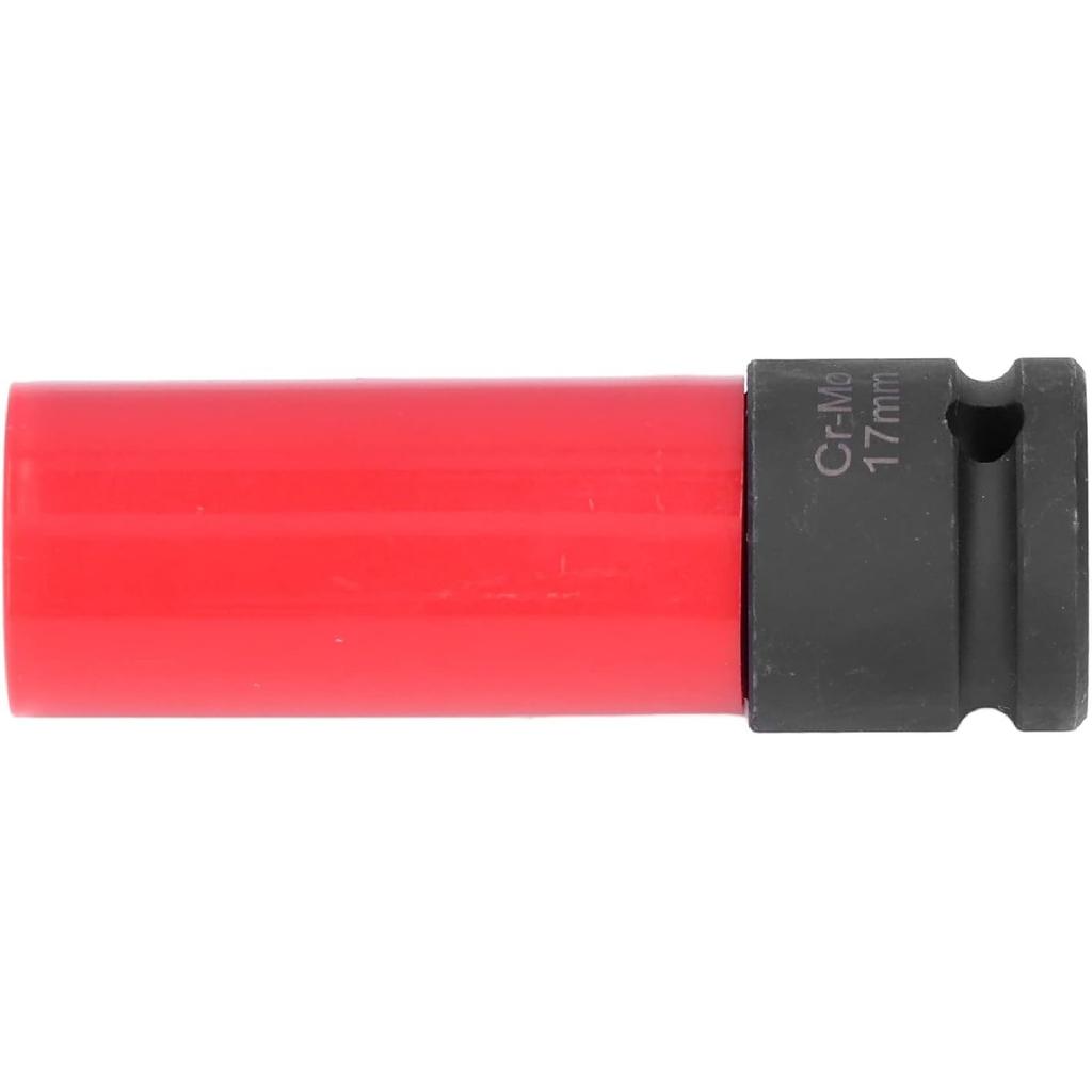 AMAKO 17Mmx6 Flower Design Lug Nut Remover Tool Red & Black Car Wheel Lug Nut Socket for, S Class W221, Cl, Aveo, Cruze, 1.6L 1.8L 16V Engines