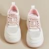 Women's Spring and Summer Women's Sneakers Sports Thick-soled Casual Dad Shoes Mesh Breathable Inner Height-enhancing White Shoes